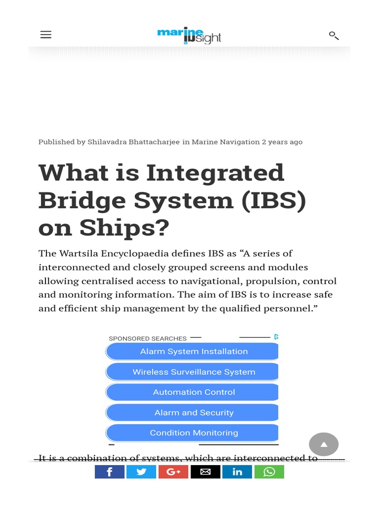 What Is Integrated Bridge System Ibs On Ships Pdf Navigation Ships