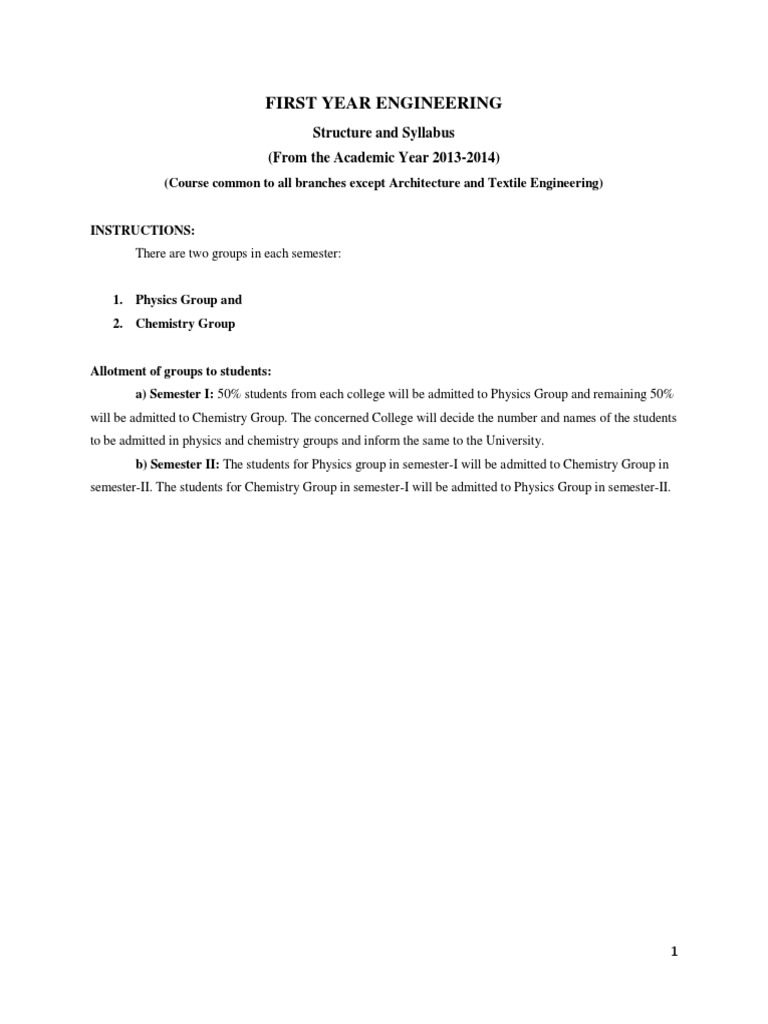 First Year Engineering Course Overview | PDF | Crystal Structure ...