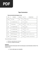 Type Conversions