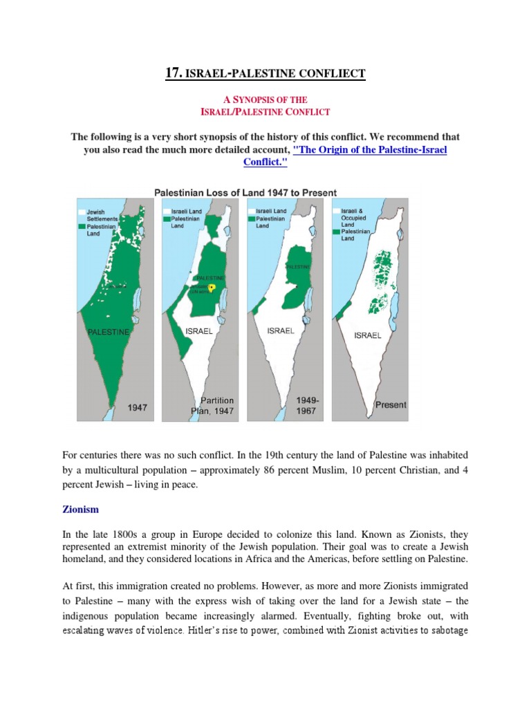 Overview of the Israel-Palestine Conflict | PDF | Israel | World Politics