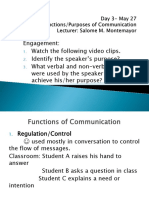 Day 3- Functions of Communication