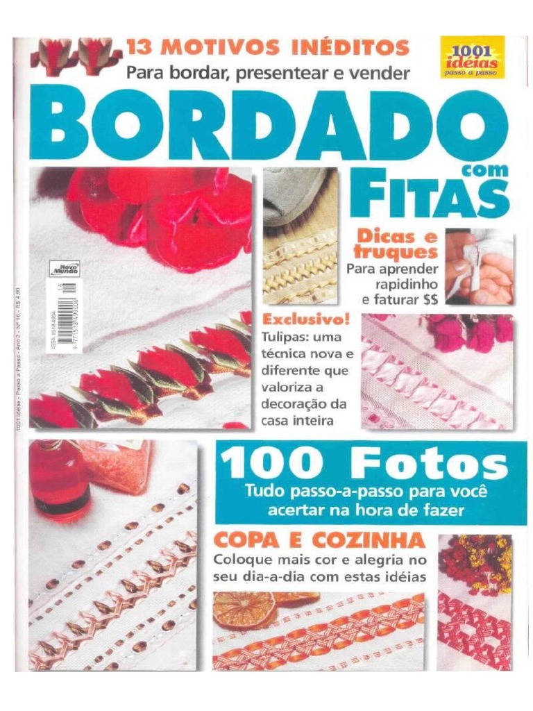 BORDADO EM TECIDO XADREZ - PANO DE COPA TULIPAS 