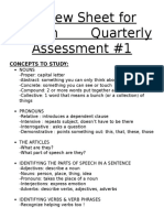 Review Sheet For English Quarterly Assessment 1