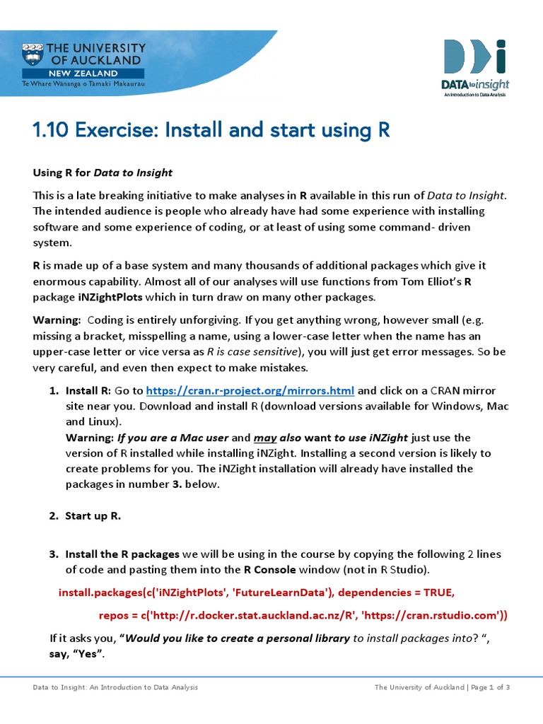 R Exercises For Modules | PDF | R (Programming Language) | Comma ...