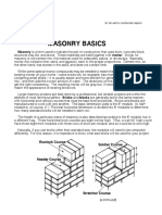 Masonry Basics: Masonry Is A Term Used To Indicate The Part of Construction That Uses Brick, Concrete Block