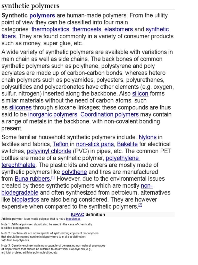 Polymers Thermoplastics Thermosets Elastomers Synthetic Fibers PDF Polymers Adhesive