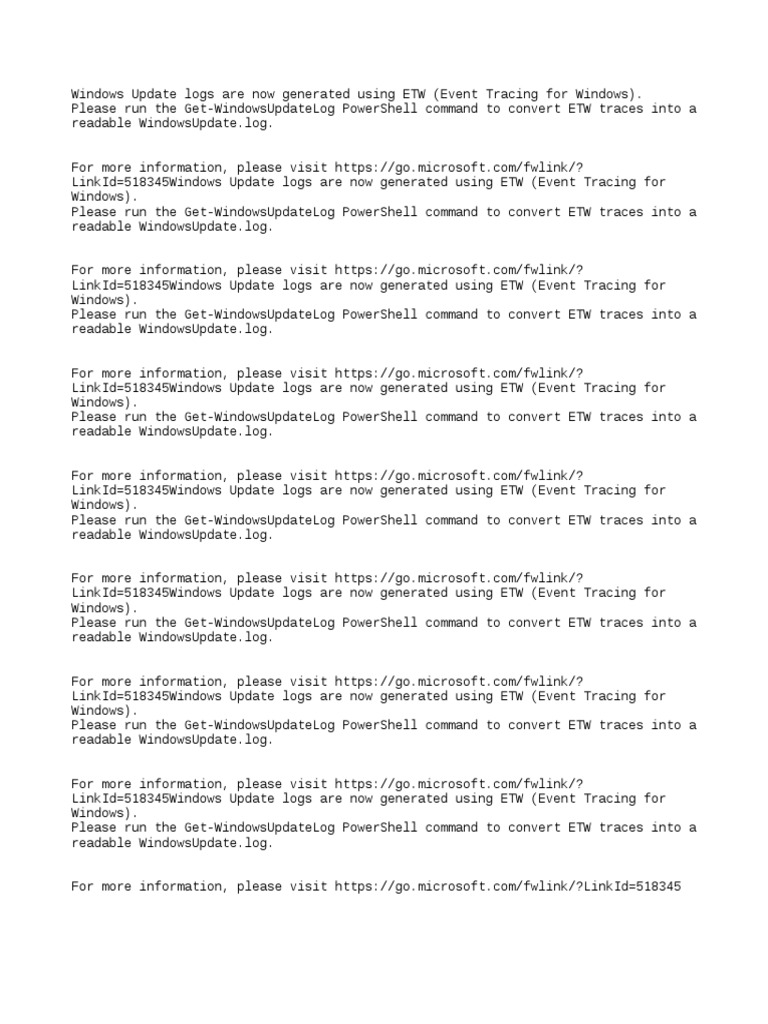 Convert ETW to WindowsUpdate.log | PDF