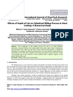 Effects of Depth of Cut on Cylindrical Milling Process in Steel Casting