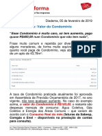 Comunicado - Esclarecimento Valor Do Condominio