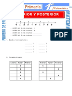 Anterior y Posterior para Primero de Primaria