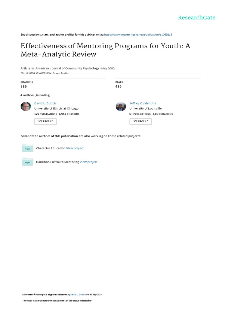 Effective Mentoring | PDF | Effect Size | Mentorship