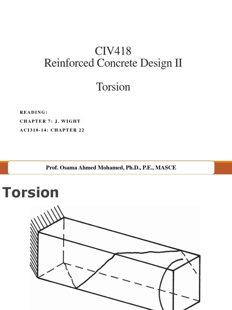 Reinforced Concrete Design Fundamentals Analyzing Torsion in Concrete