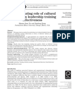 The Moderating Role of Cultural Similarity in Leadership Training Effectiveness