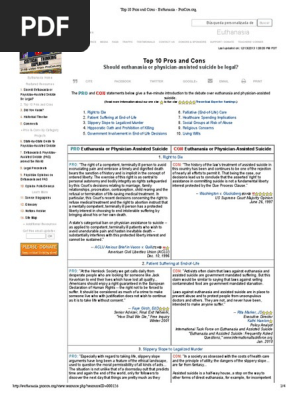 Pros and cons Euthanasia