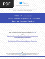 Class 12th Maths Chapter 2 (Inverse Trigonometric Functions) Unsolved PDF