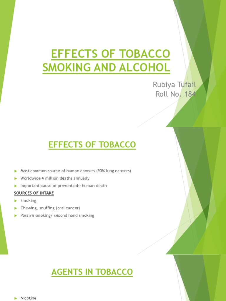 Effects of Tobacco Smoking and Alcohol PDF Tobacco Smoking Addiction