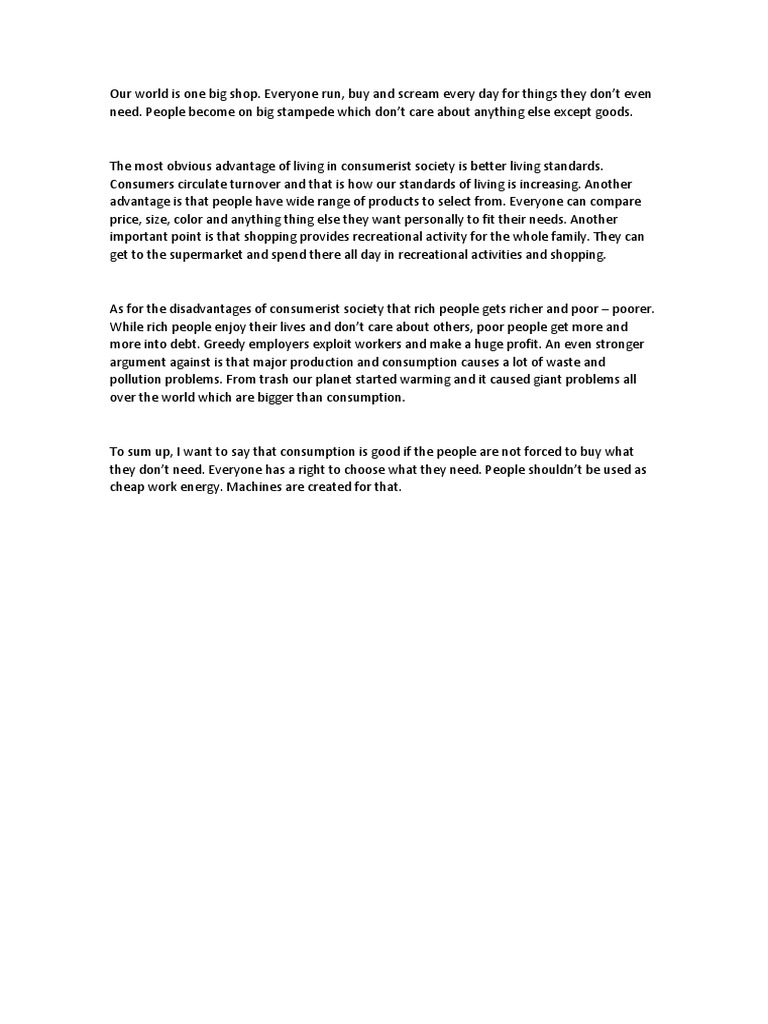 Consumerism: Pros and Cons Explored | PDF | Finance & Money Management ...