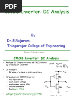 CMOS Inverter: DC Analysis: by Dr.S.Rajaram, Thiagarajar College of Engineering