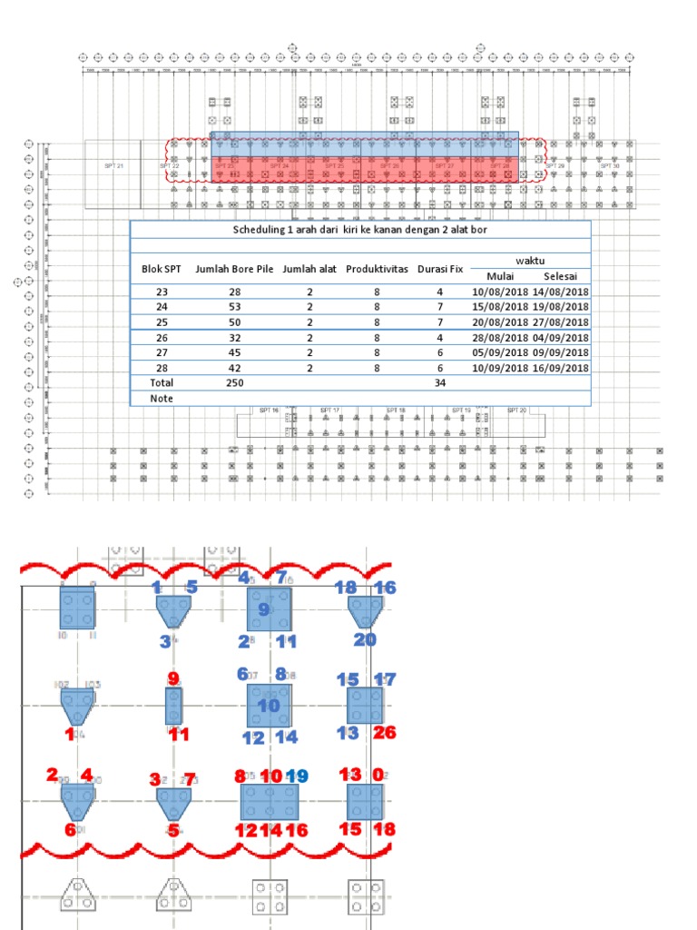 Pile Schedule for Boring Operations | PDF