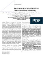 Mineralogical Characterisation of Tantalum Ores For The Optimization of Their Processing