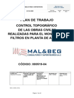 113.-Plan de Trabajo Control Topografico de Las Obras Civiles Realizadas para El Montaje de Filtros en La Planta de Agua - AML Rev 001