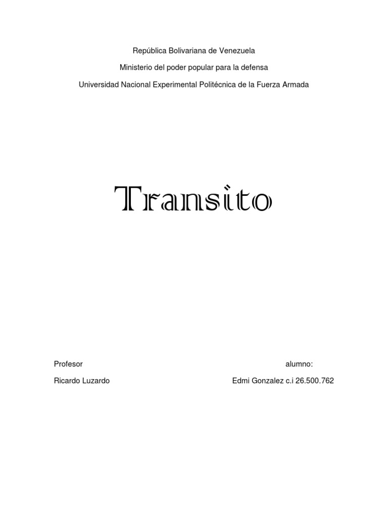 Ecuacion Fundamental Del Transito Pdf Peatonal La Carretera