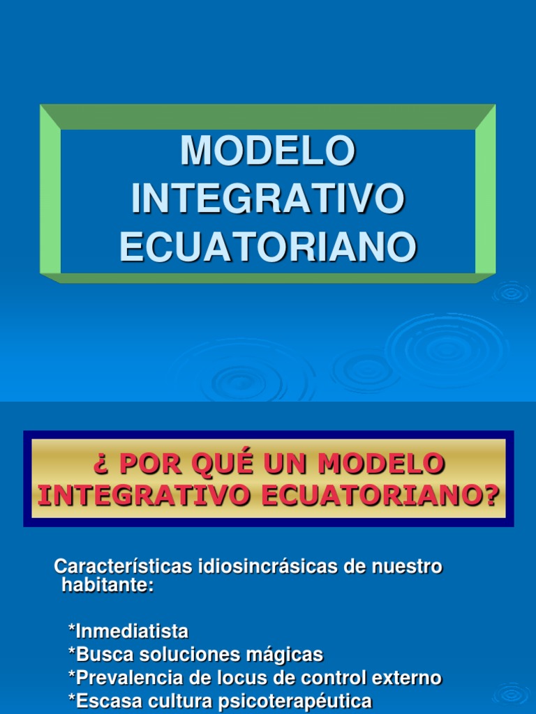 Modelo Integrativo Ecuatoriano | PDF | Psicoterapia | Sicología