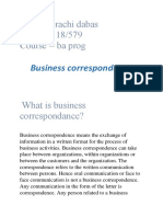 Name Prachi Dabas Roll No 18/579 Course Ba Prog: Business Correspondance