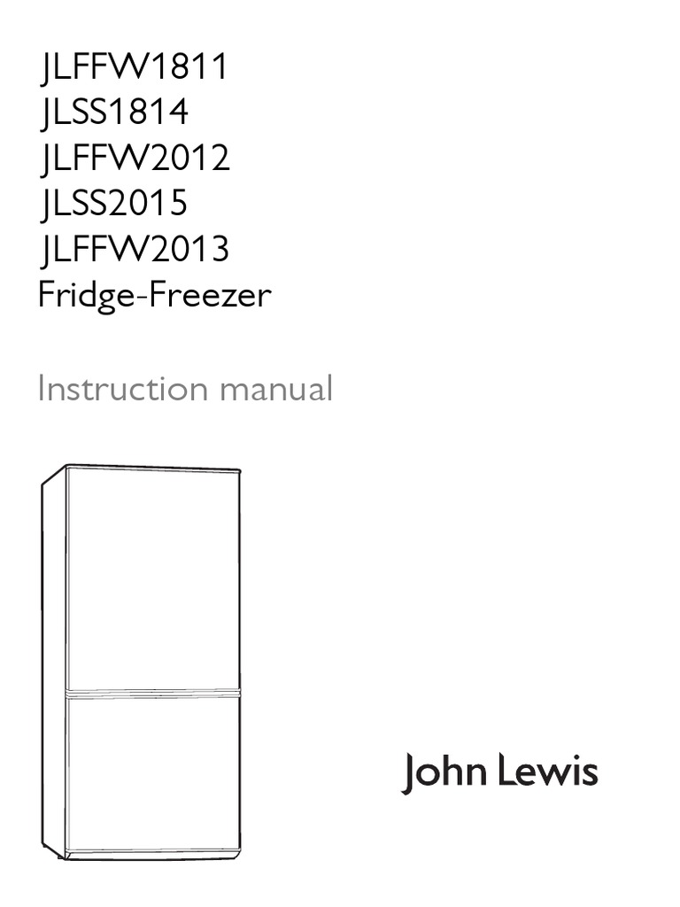 John Lewis Fridge User Manual PDF Refrigerator Mains Electricity
