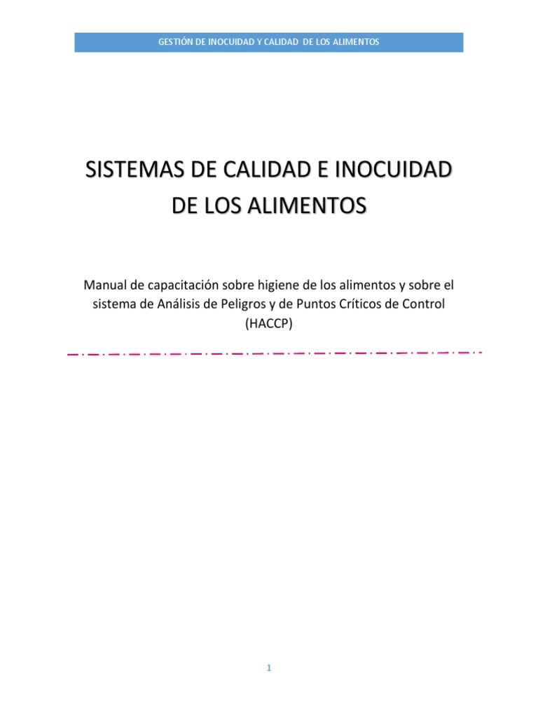 Sistemas de Calidad e Inocuidad Alimentaria | PDF | Análisis de Riesgo ...