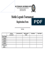 Mobile Legends Tournament Registration Form - BatangSaytek