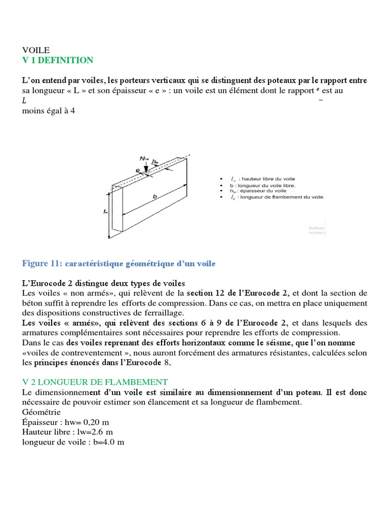 Dimensionnement des voiles en béton armé PDF Béton armé Éléments — free download