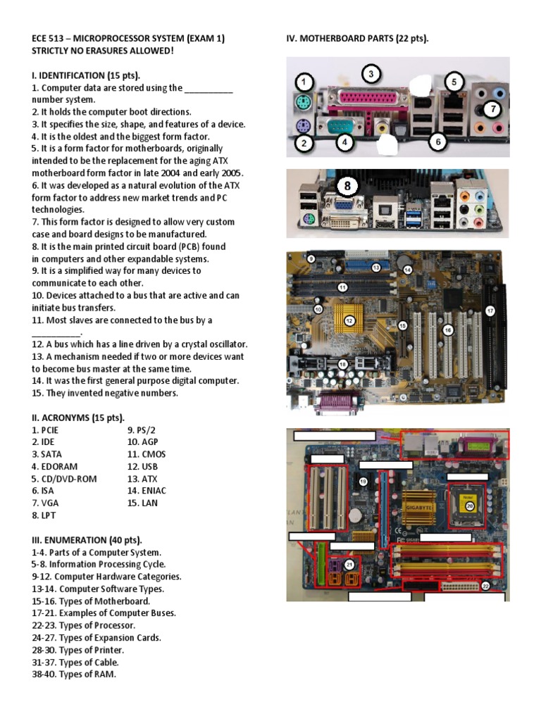 Ece 513 Microprocessor System Exam 1 Strictly No Erasures Allowed
