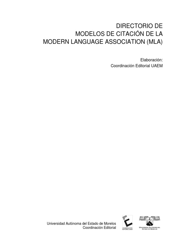 UAEM - Modelos de Citación de La MLA PDF | PDF | Comillas | Caín y Abel