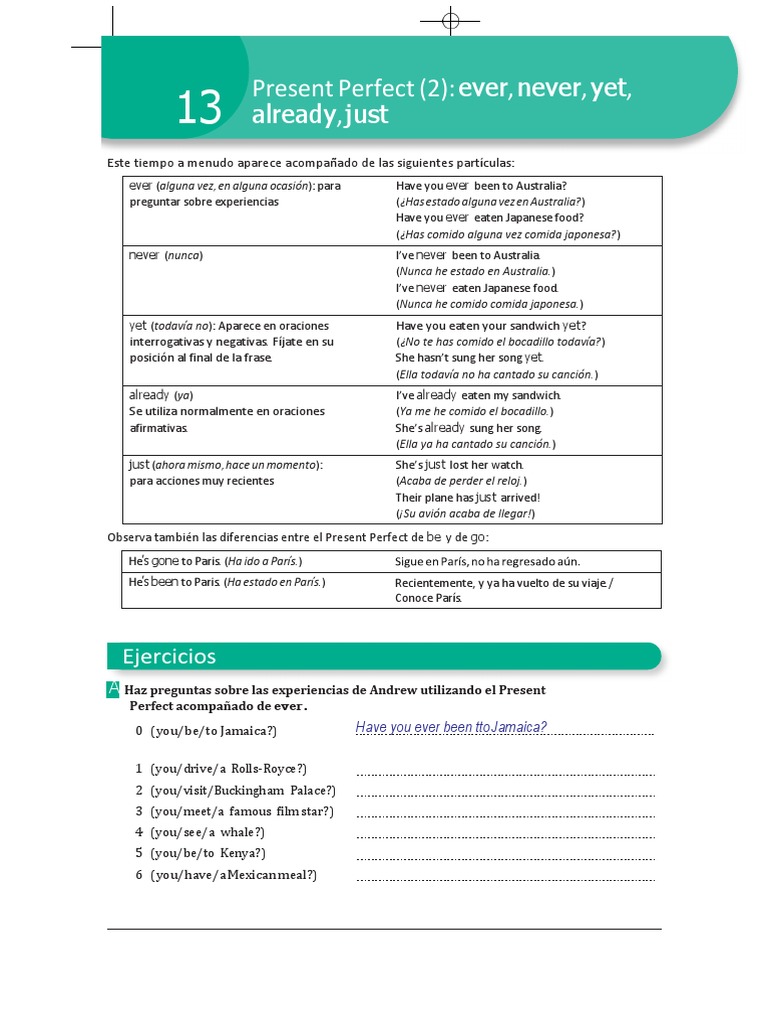 Uso del Present Perfect en inglés | PDF | Música grabada | Ocio