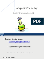 General Inorganic Chemistry: Pre DP Chemistry Period 1