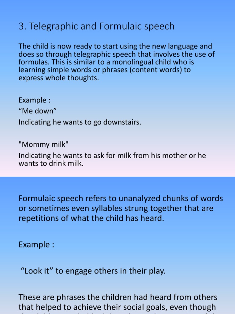 Telegraphic and Formulaic Speech PDF