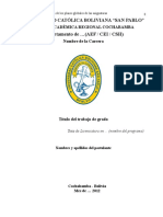 Universidad Católica Boliviana "San Pablo" Departamento de (AEF / CEI / CSH)