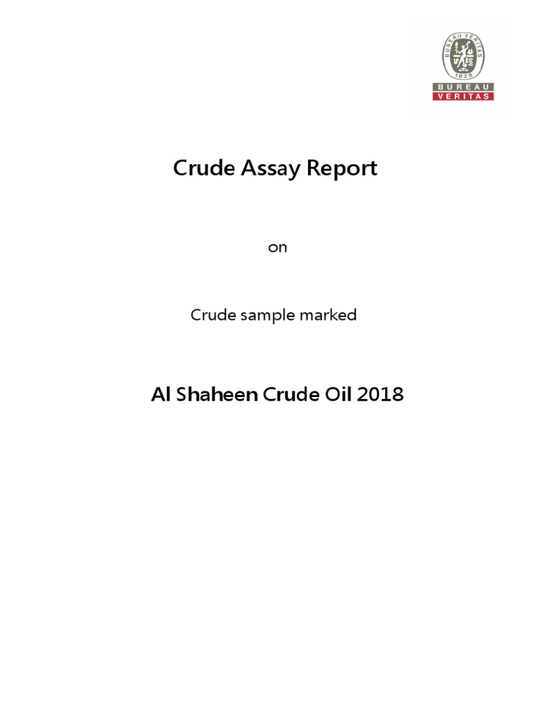 Al Shaheen Crude Oil Assay Report 2018 | PDF | Petroleum | Chemical ...