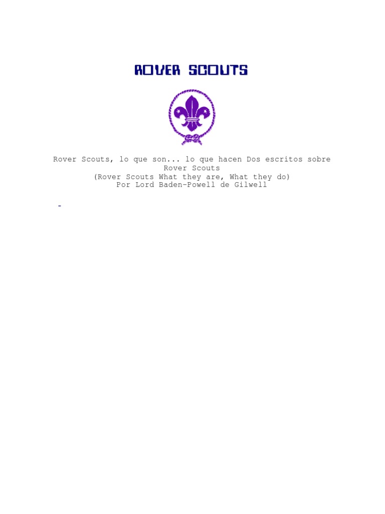 Rover Scout | PDF | Exploración | Organizaciones juveniles