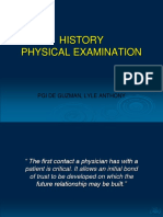 History Physical Examination: Pgi de Guzman, Lyle Anthony