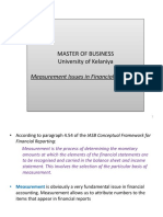 Measurement Issues in Financial Reporting