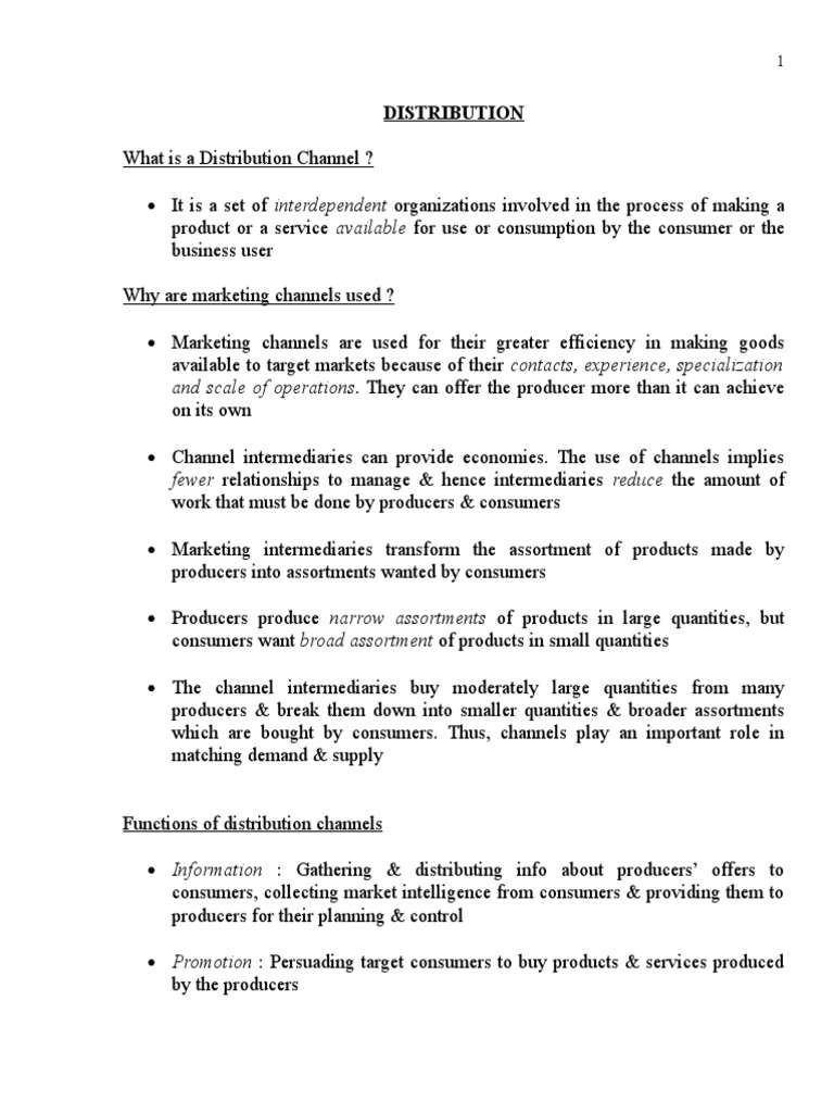 Understanding Distribution Channels | PDF | Sales | Retail