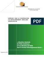 Rapport sur la Cooperation au Développement 2009-2010: « Situation Générale de l’Aide Extérieure et Coordination de l’Aide dans le Secteur Développement Rural », Madagascar