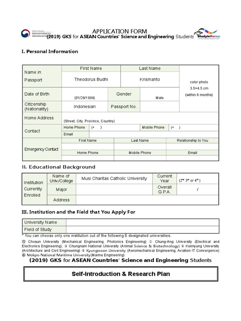 GKS Application for ASEAN Science Students | PDF | Engineering | Science