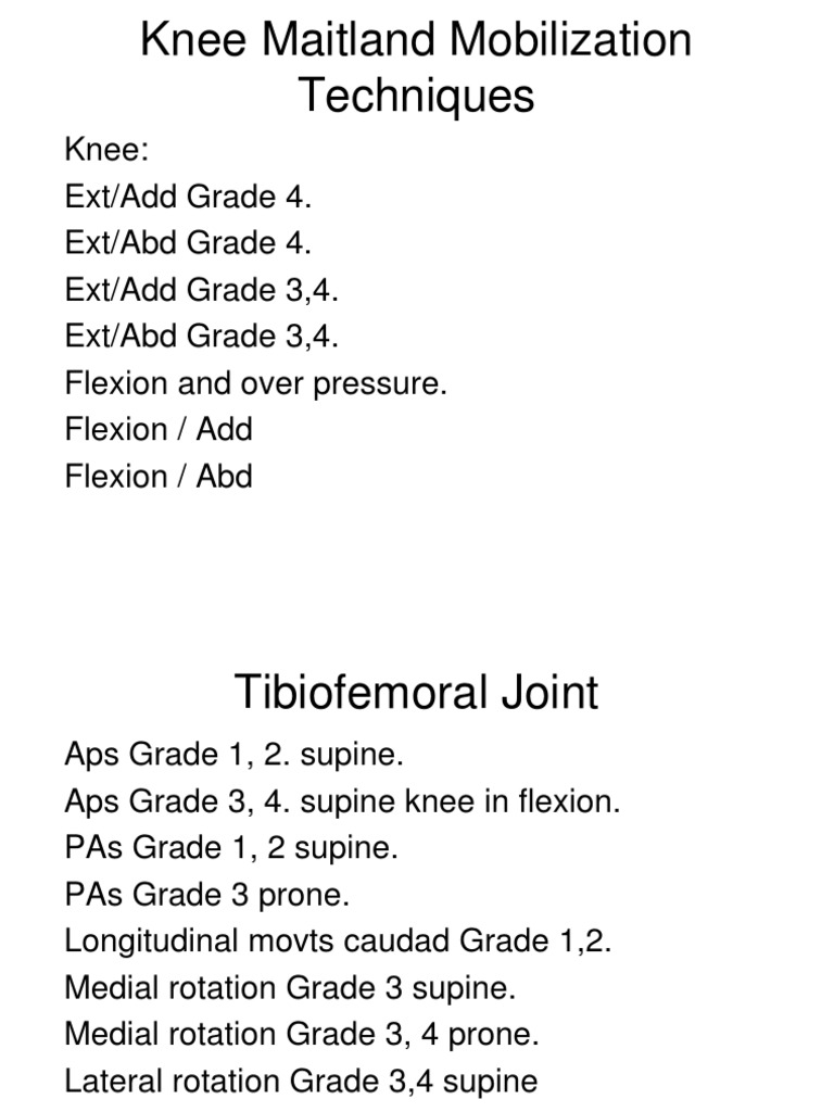 Practical Knee Mobs MSPT | PDF