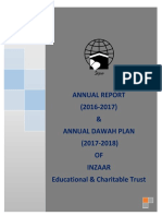 Annual Report (2016-2017) & Annual Dawah Plan (2017-2018) OF Inzaar Educational & Charitable Trust