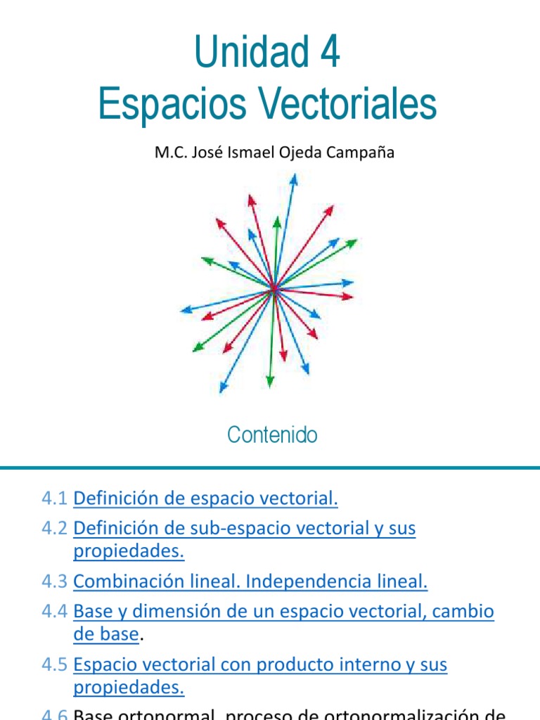 Fundamentos de Espacios Vectoriales | PDF | Espacio vectorial | Base ...