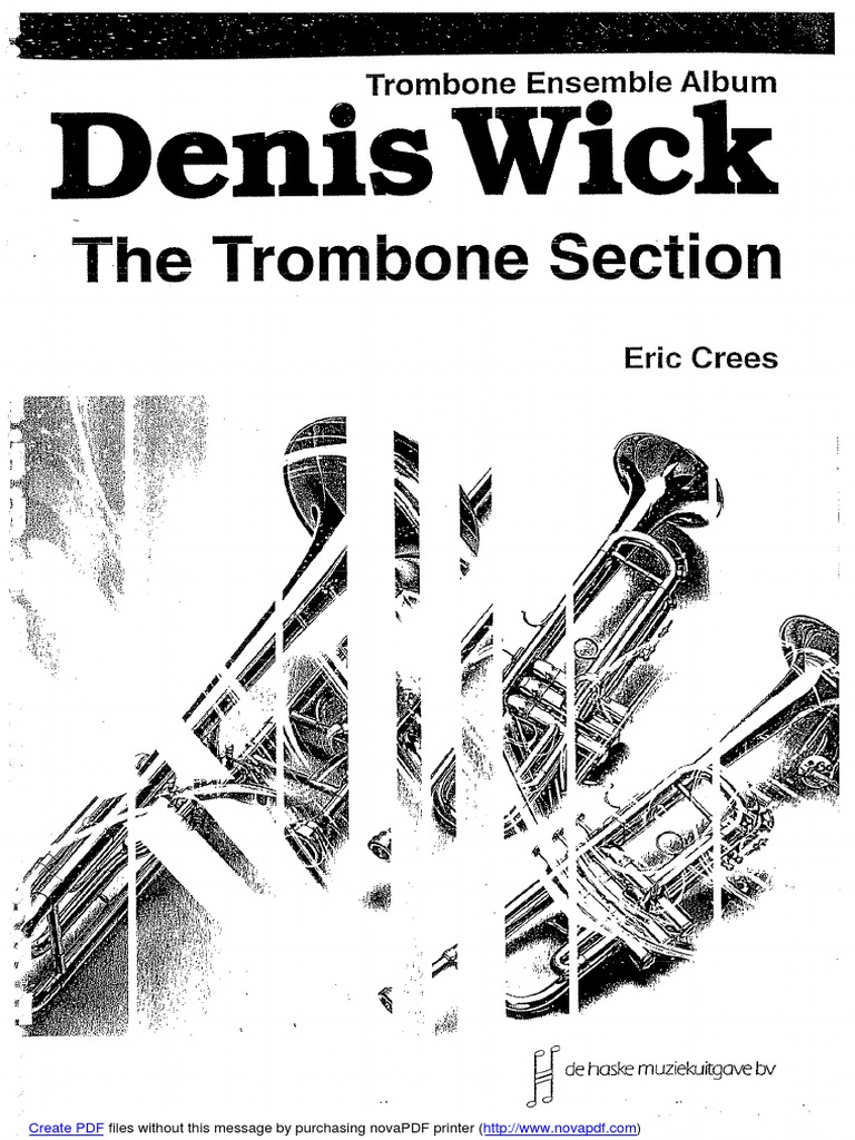 Trombone Section Dennis Wick PDF PDF Text Media Technology