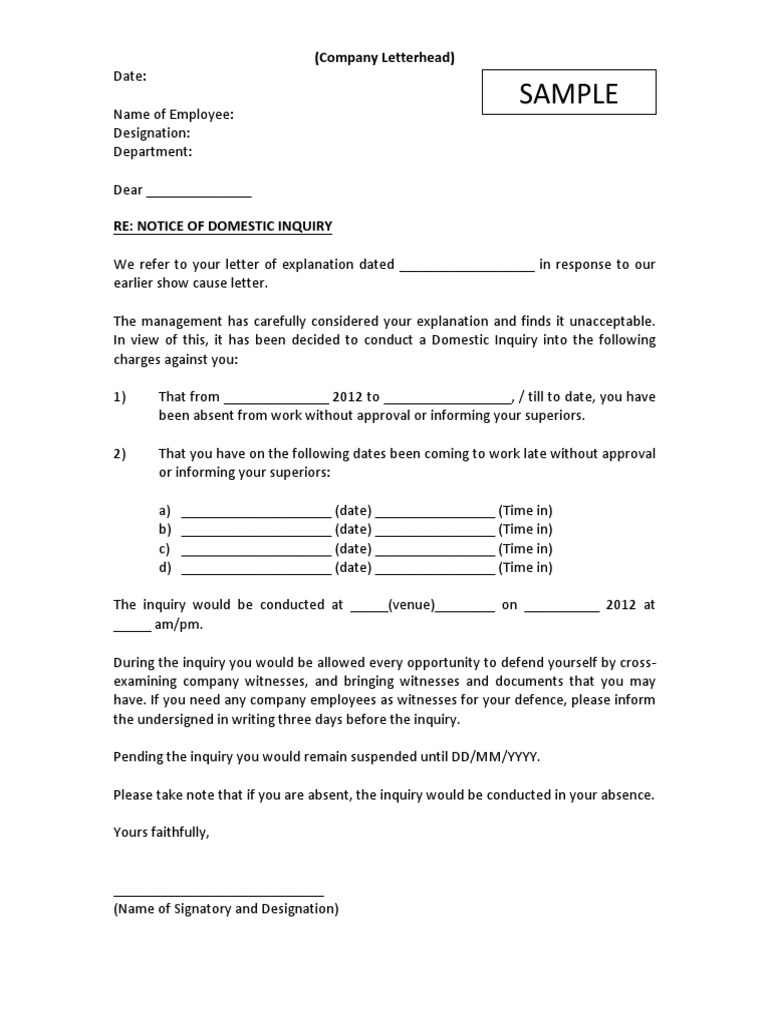 Notice of Domestic Inquiry | PDF | Government | Justice